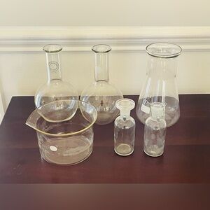 Authentic Vintage Apothecary Lab Glassware Set Of Pyrex-England, Monax, Scotland
